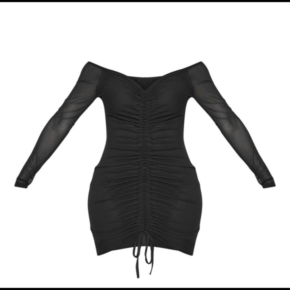 prettylittlethings Black mesh body con